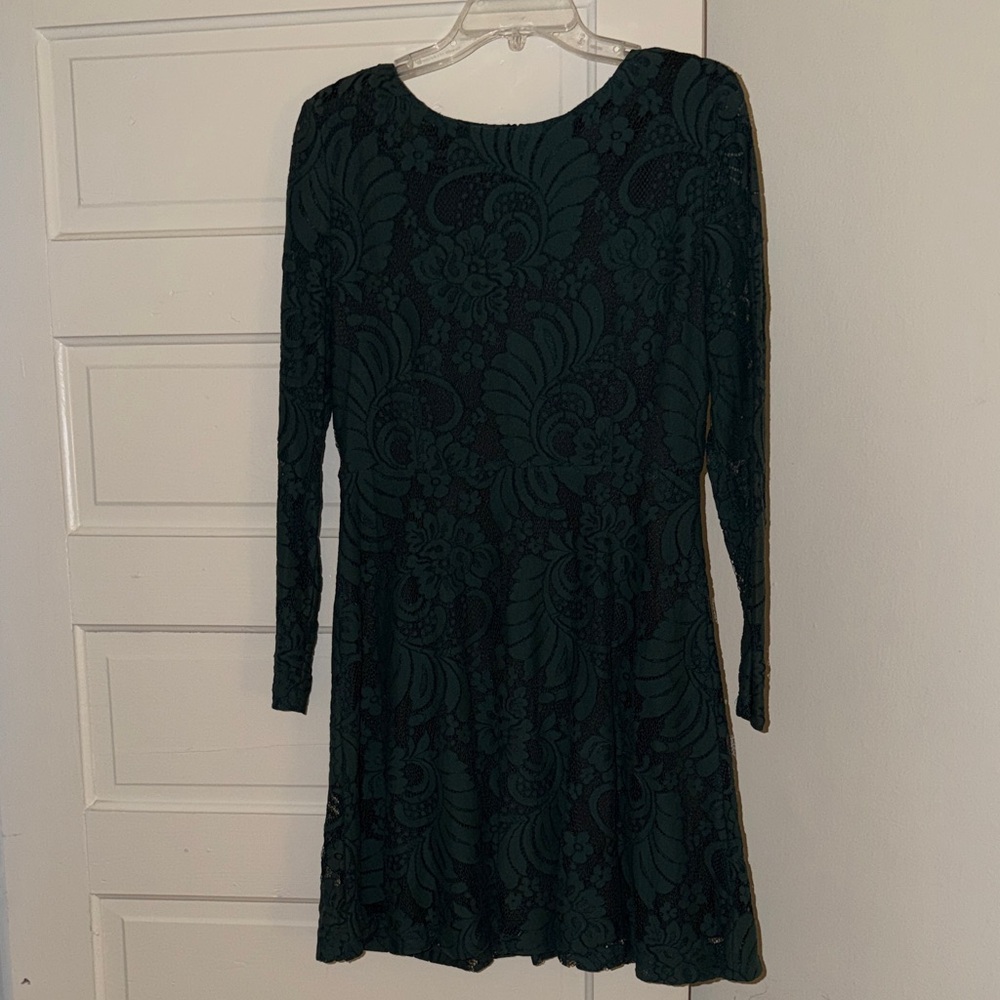 Pink Martini Forest Green Lace Long Sleeve Dress